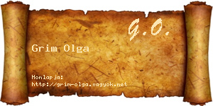Grim Olga névjegykártya